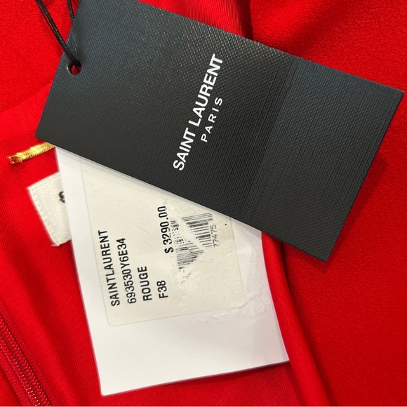 SAINT LAURENT Plunging Crepe Column Dress - Picture 7 of 16